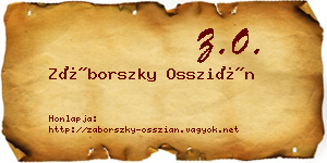 Záborszky Osszián névjegykártya
